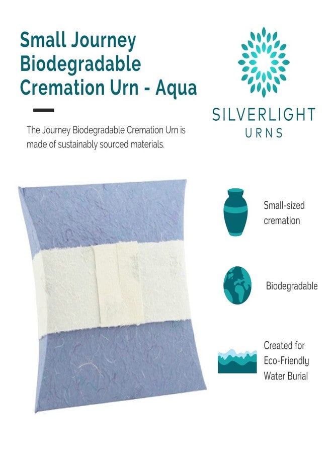 Silverlight Urns جرة صغيرة قابلة للتحلل الحيوي لحفظ الرماد - دفن في الأرض أو الماء، لون أزرق - Image 3